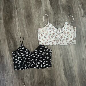ECLIPSE floral crop tank bundle white and black